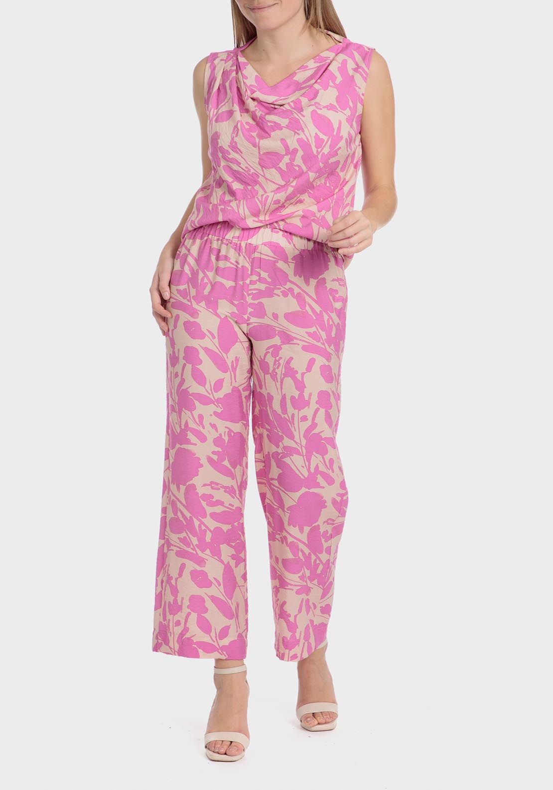 Punt Roma Printed Trousers - Fuchsia 3 Shaws Department Stores