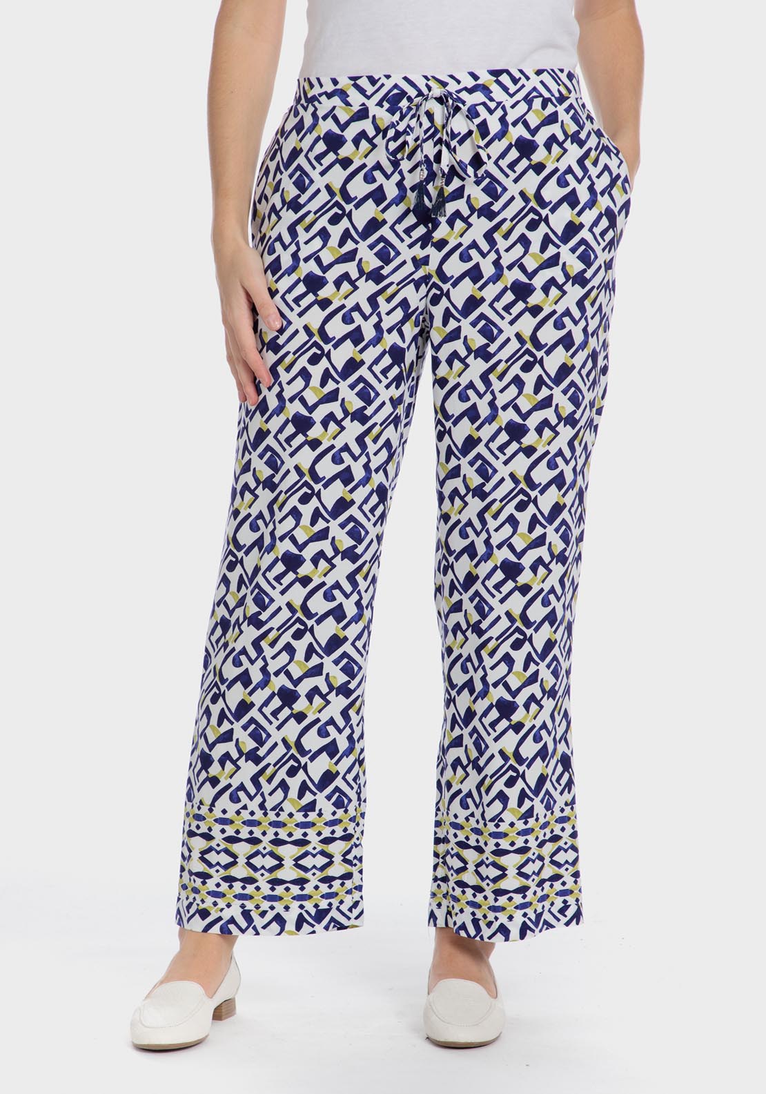 Punt Roma Printed Trousers - Blue 1 Shaws Department Stores