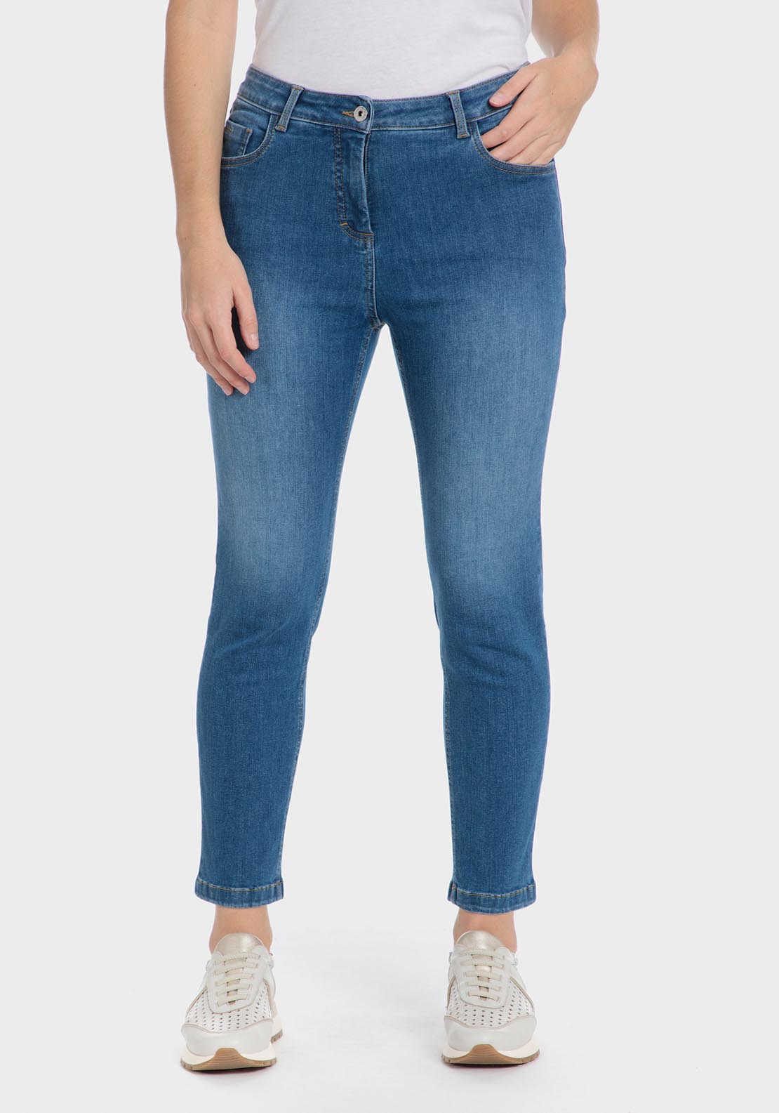 Punt Roma Denim capri trousers - Blue 2 Shaws Department Stores