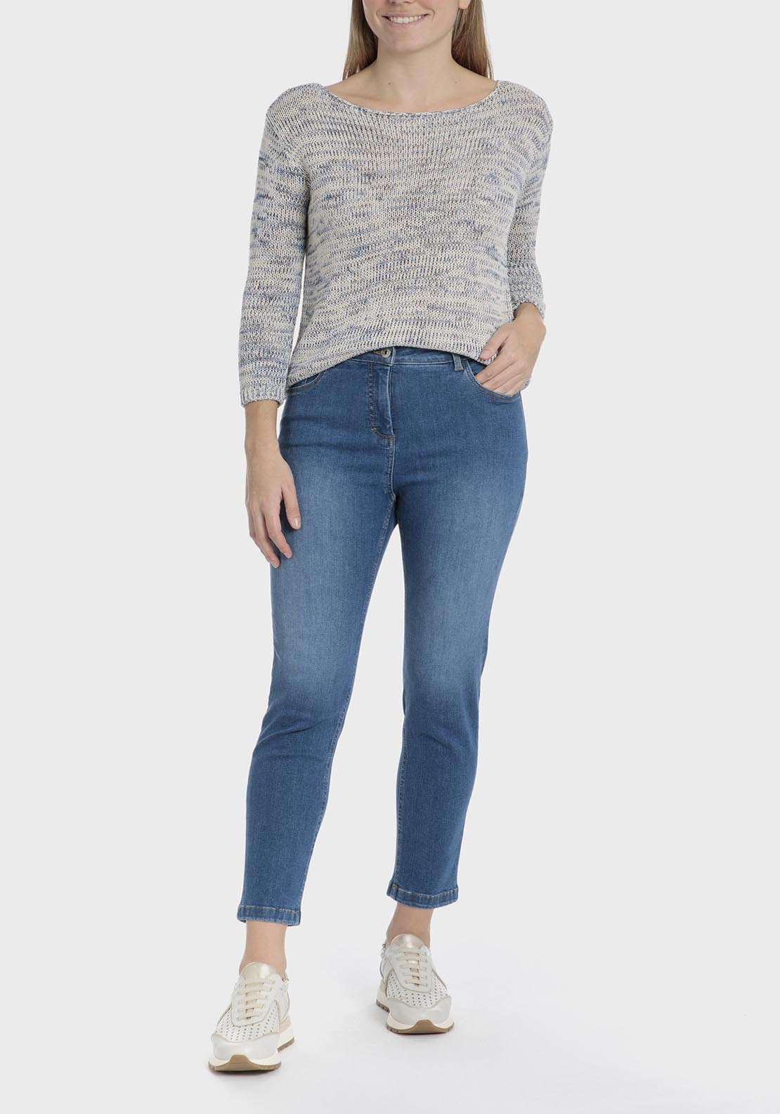 Punt Roma Denim capri trousers - Blue 4 Shaws Department Stores