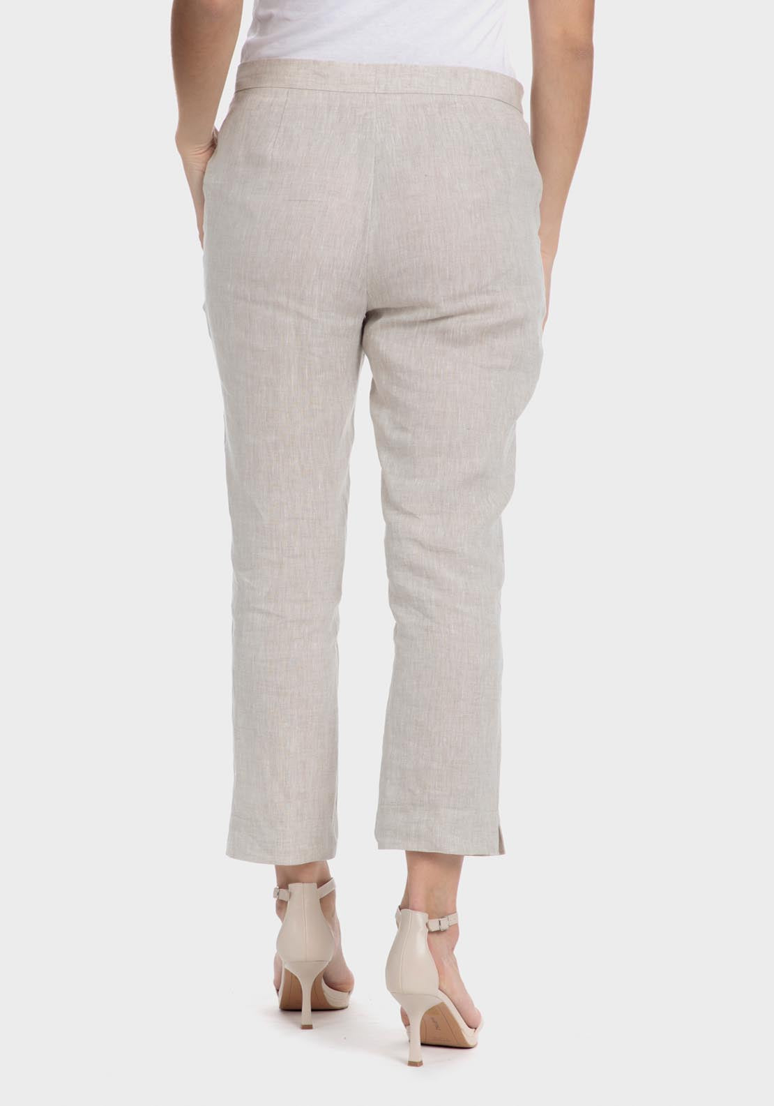 Punt Roma Linen trousers - Beige 5 Shaws Department Stores