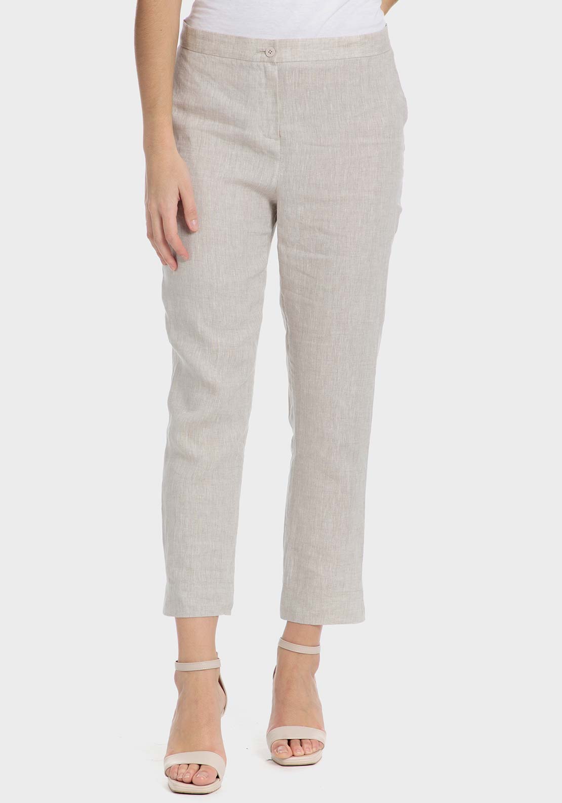 Punt Roma Linen trousers - Beige 1 Shaws Department Stores