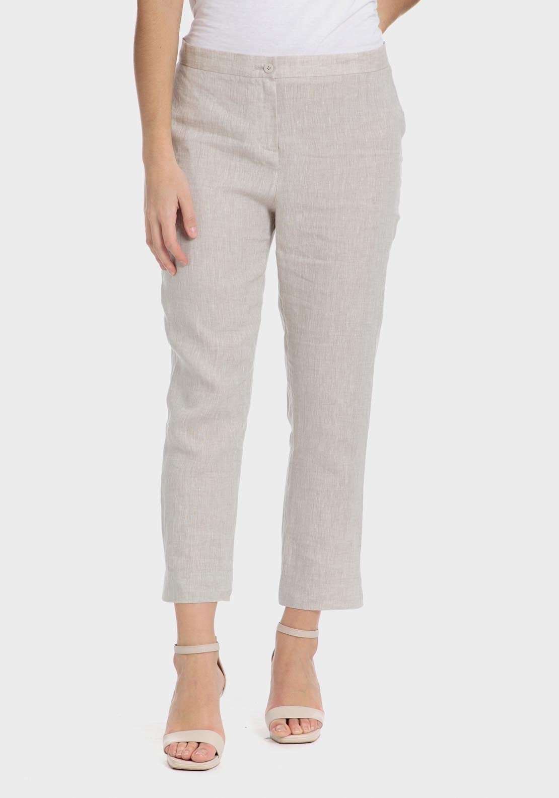 Punt Roma Linen trousers - Beige 7 Shaws Department Stores