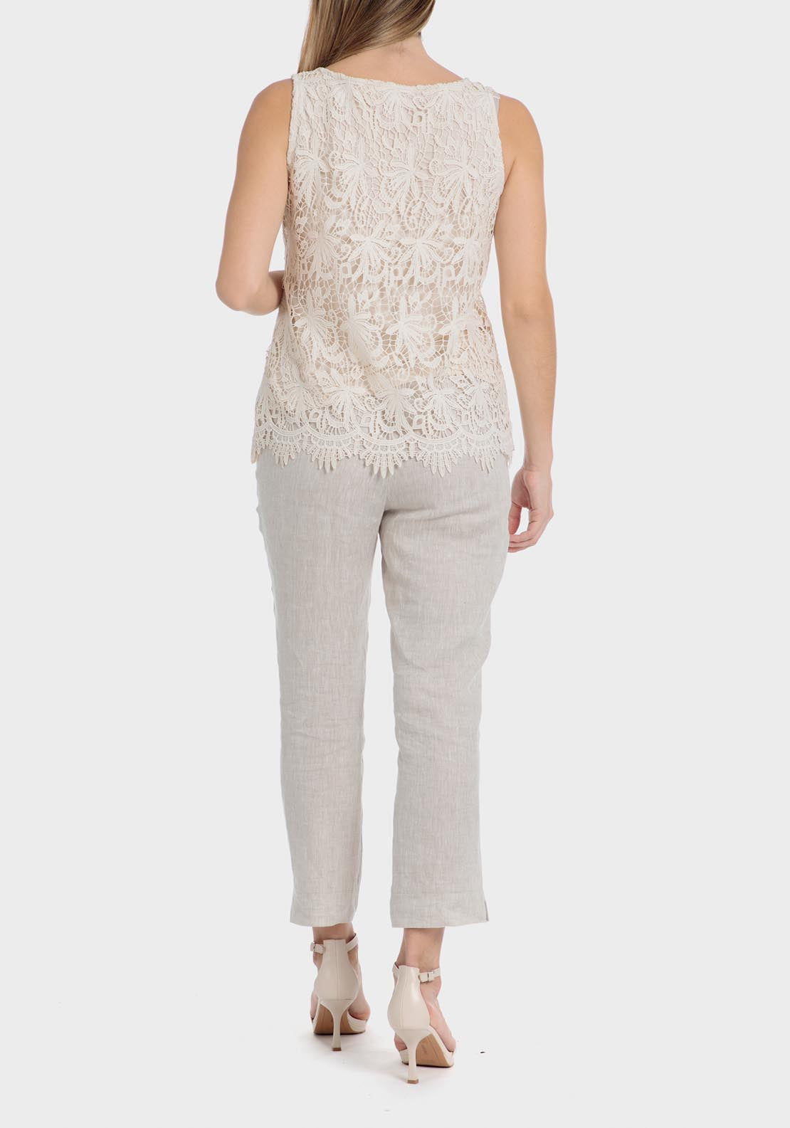 Punt Roma Linen trousers - Beige 8 Shaws Department Stores