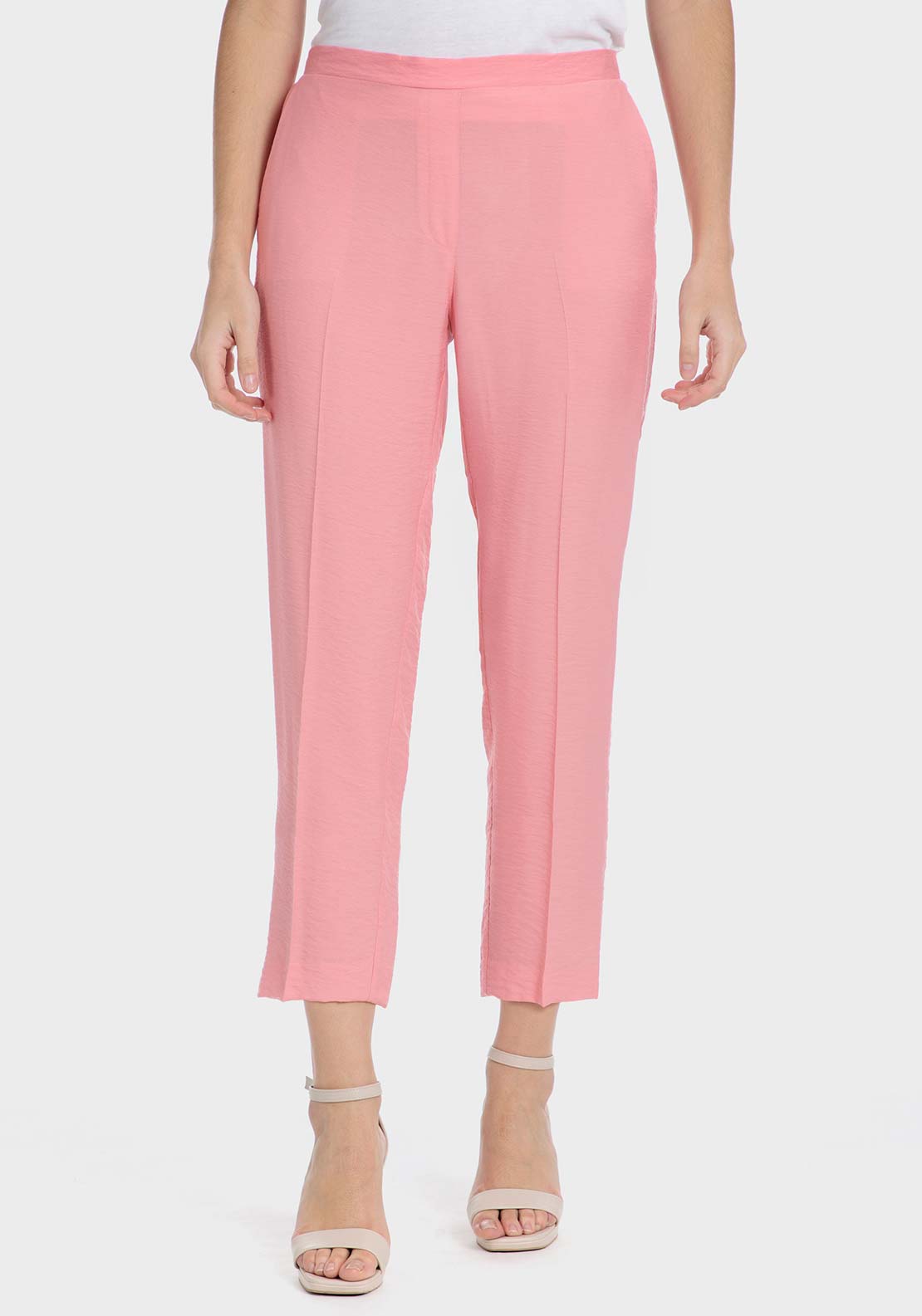 Punt Roma Salmon colour trousers - Pink Salmon 1 Shaws Department Stores