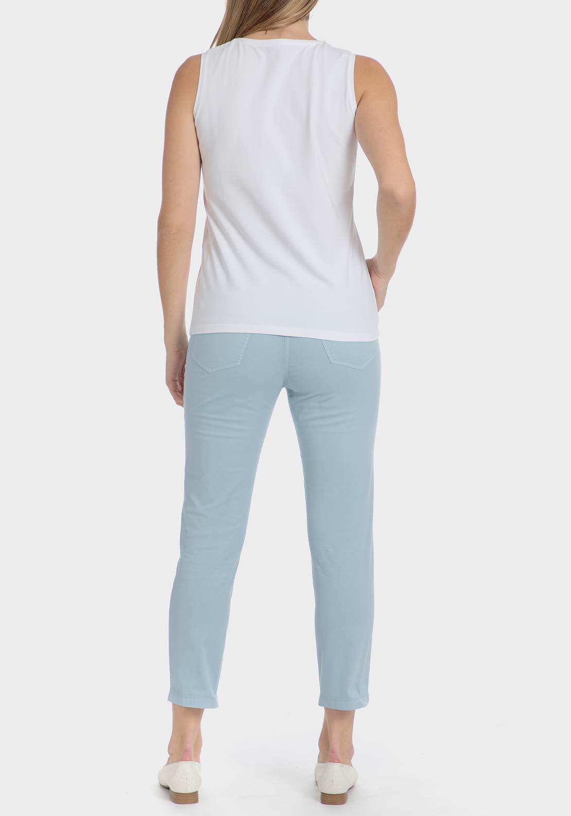 Punt Roma Cotton crop trousers - Blue 4 Shaws Department Stores