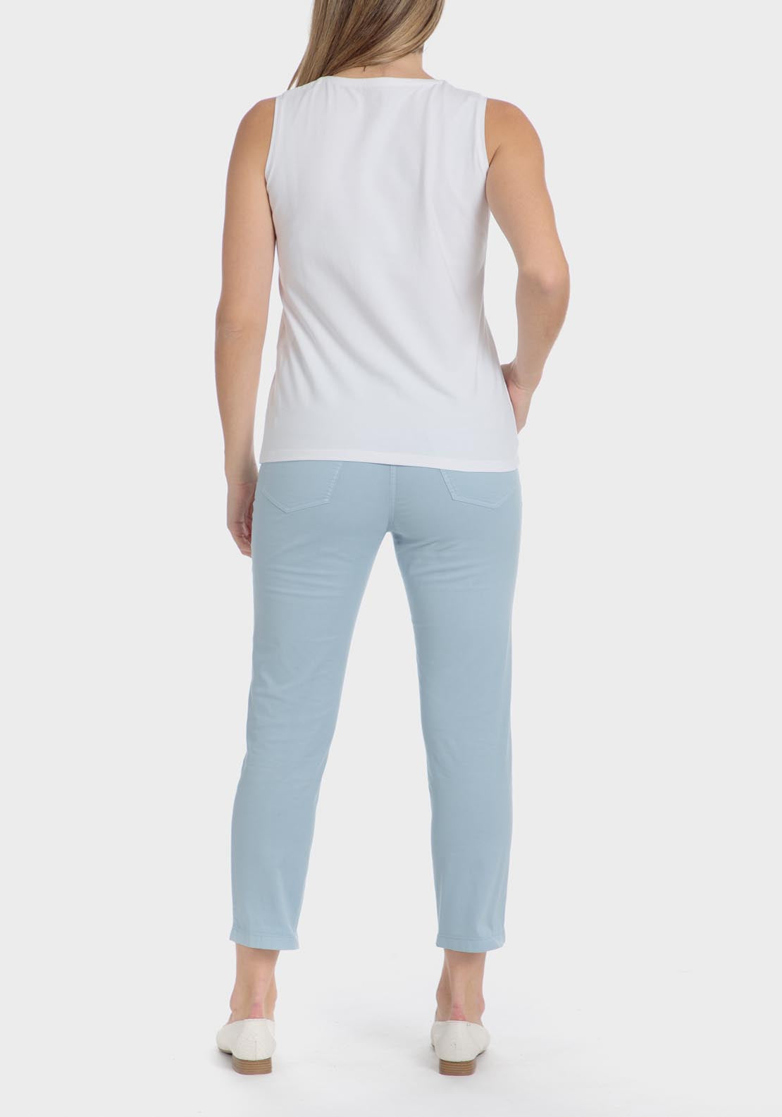 Punt Roma Cotton crop trousers - Blue 6 Shaws Department Stores