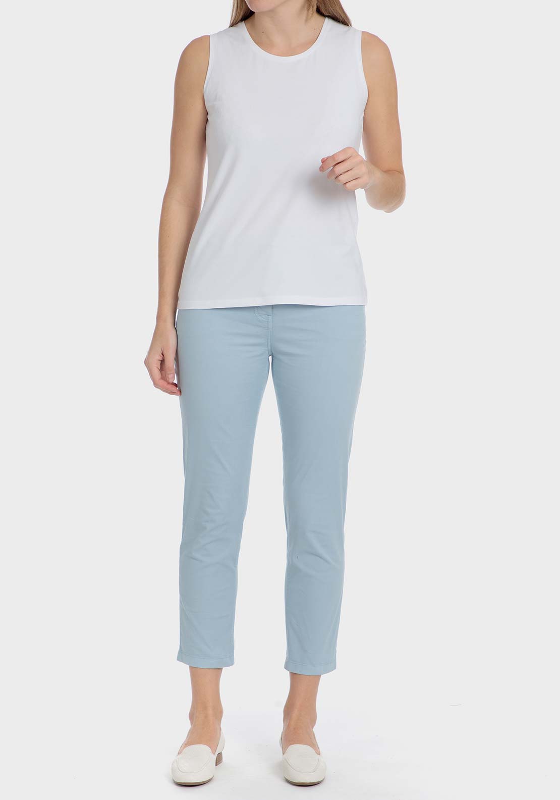 Punt Roma Cotton crop trousers - Blue 3 Shaws Department Stores