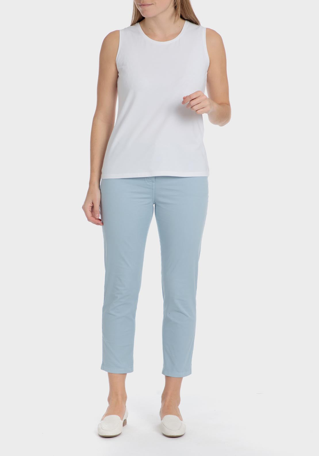 Punt Roma Cotton crop trousers - Blue 5 Shaws Department Stores