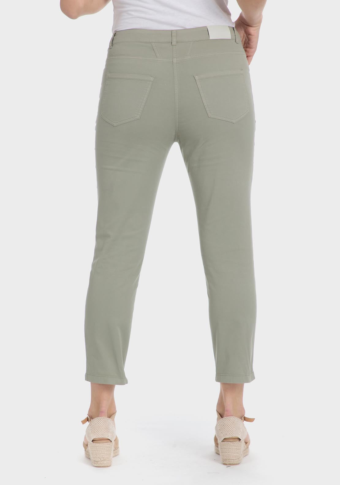 Punt Roma Cotton crop trousers - Green 7 Shaws Department Stores