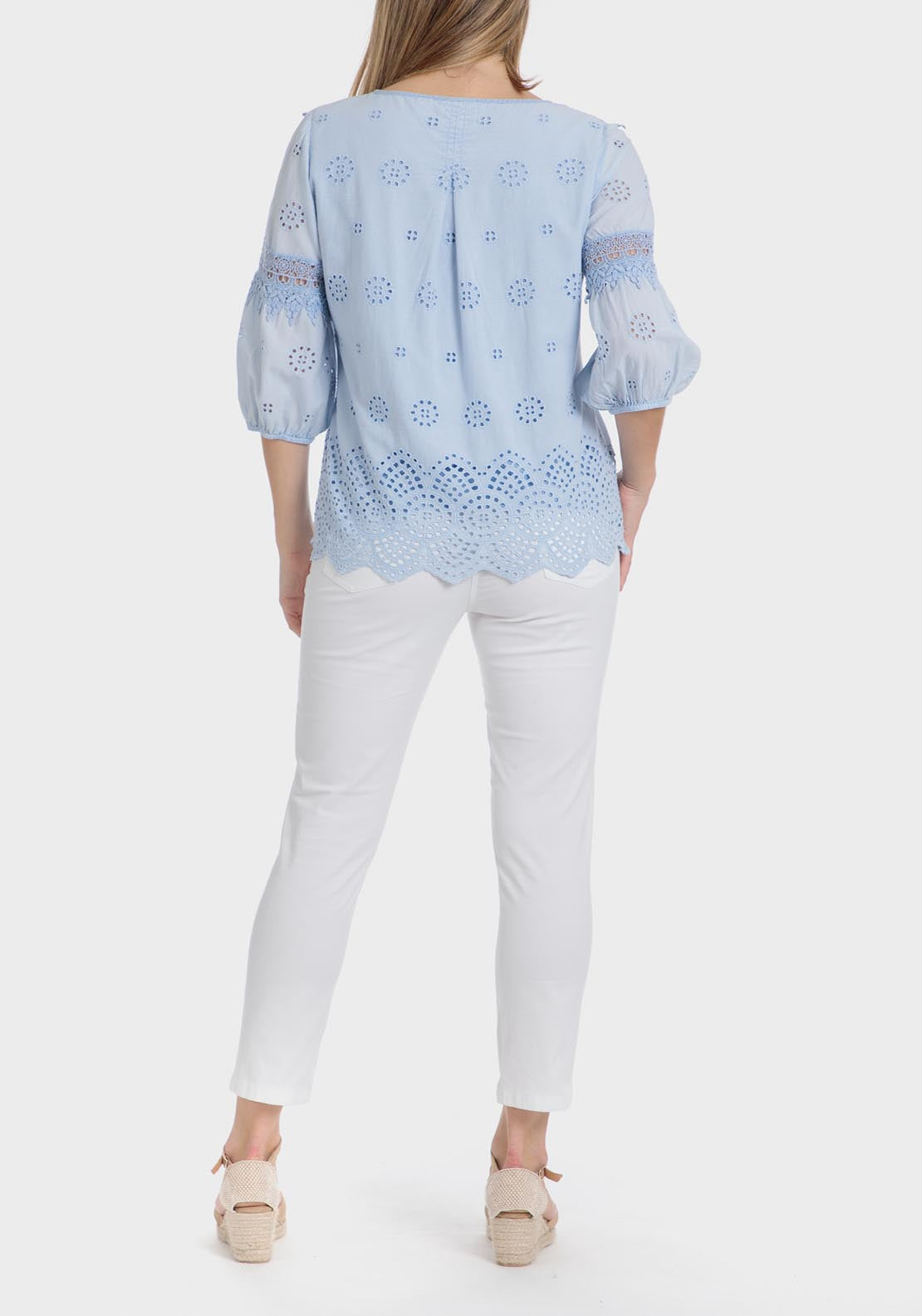 Punt Roma Capri Trousers - White 4 Shaws Department Stores