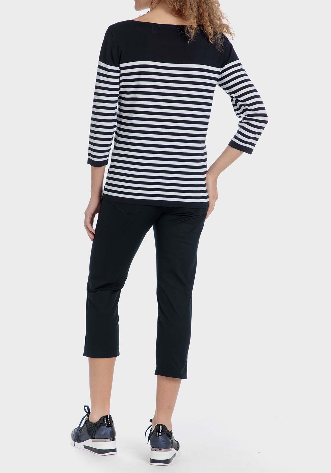 Punt Roma Cotton crop trousers - Blue / Navy 4 Shaws Department Stores