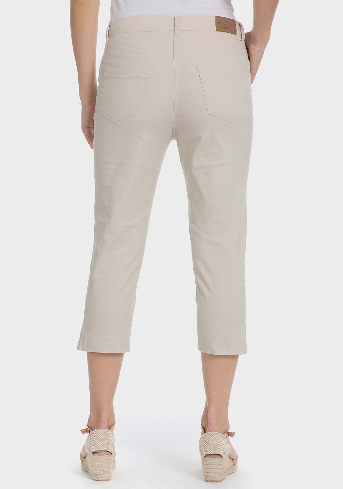 Punt Roma Cotton crop trousers - Sand 2 Shaws Department Stores