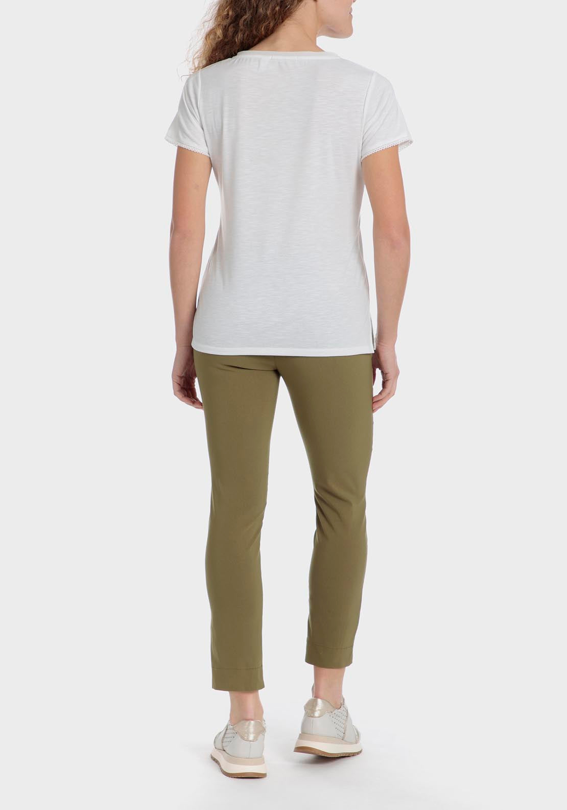 Punt Roma Capri trousers - White / Green 7 Shaws Department Stores