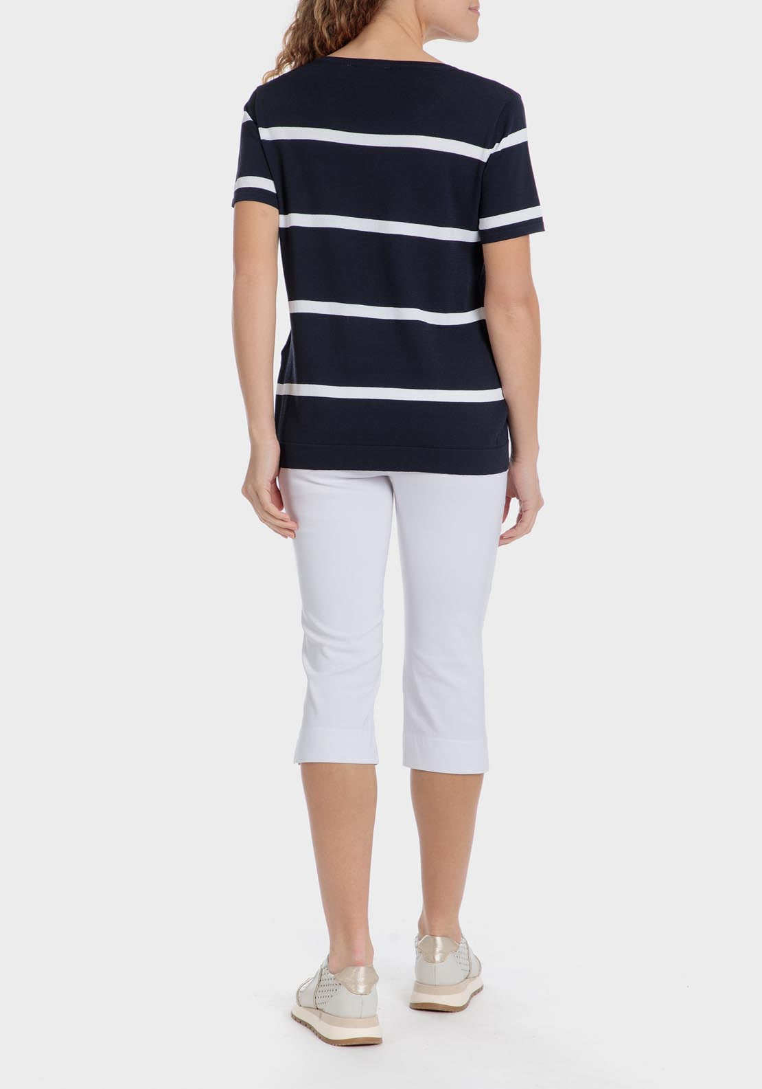 Punt Roma Cropped Trousers - White 4 Shaws Department Stores