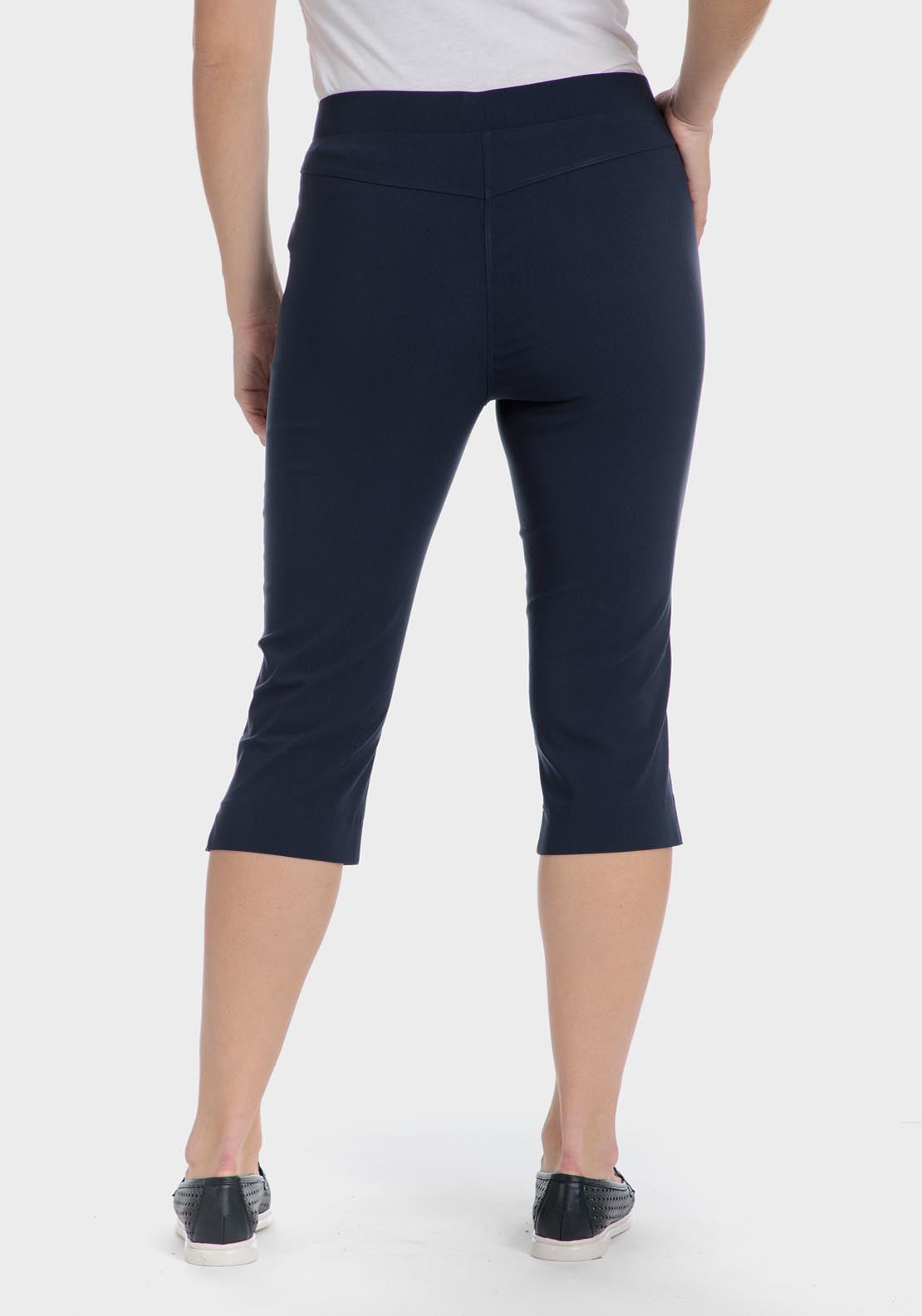 Punt Roma Cropped Trousers - Blue / Navy 2 Shaws Department Stores
