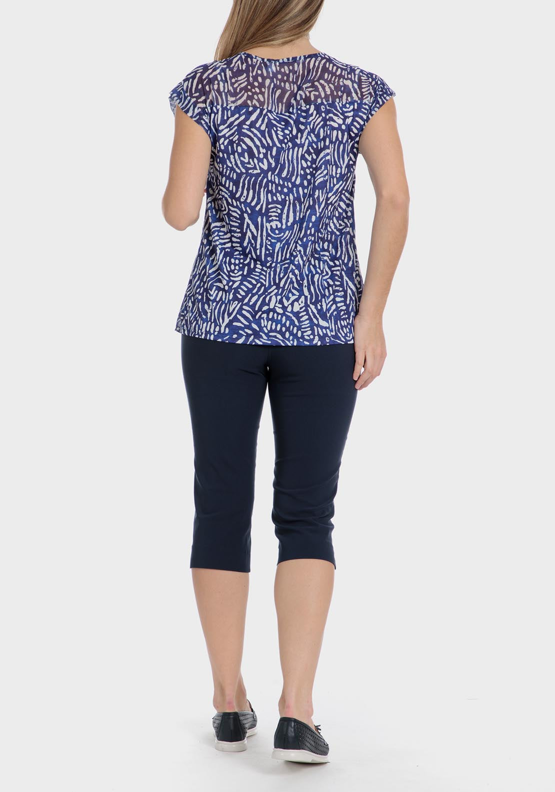 Punt Roma Cropped Trousers - Blue / Navy 4 Shaws Department Stores