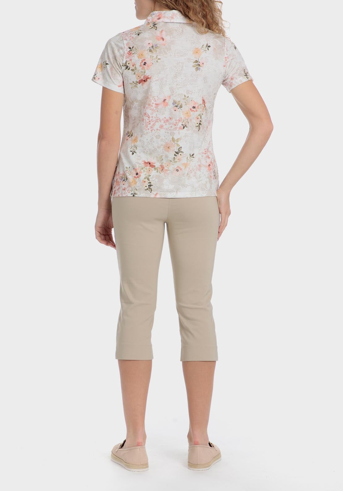 Punt Roma Cropped Trousers - Beige 4 Shaws Department Stores