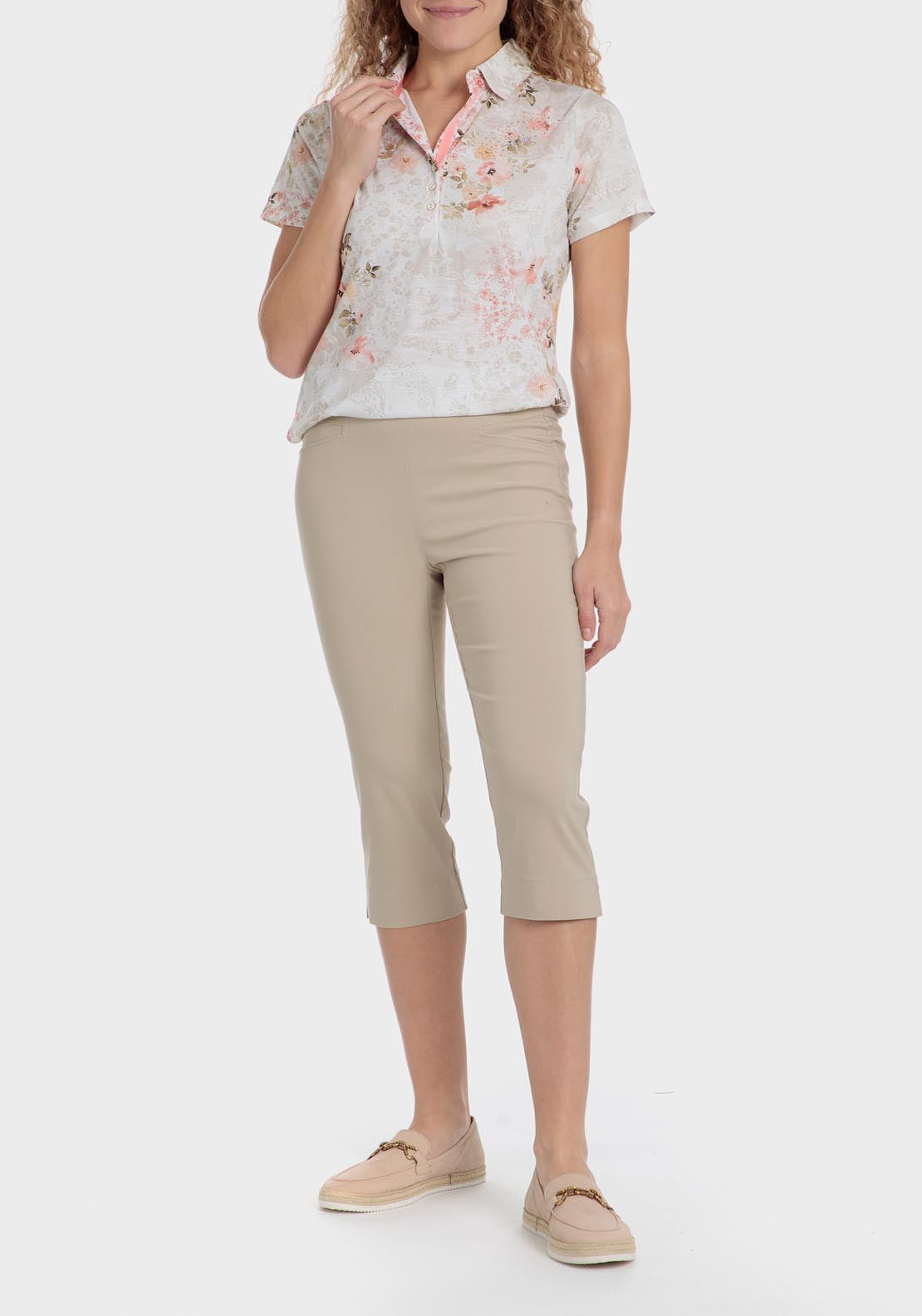Punt Roma Cropped Trousers - Beige 3 Shaws Department Stores