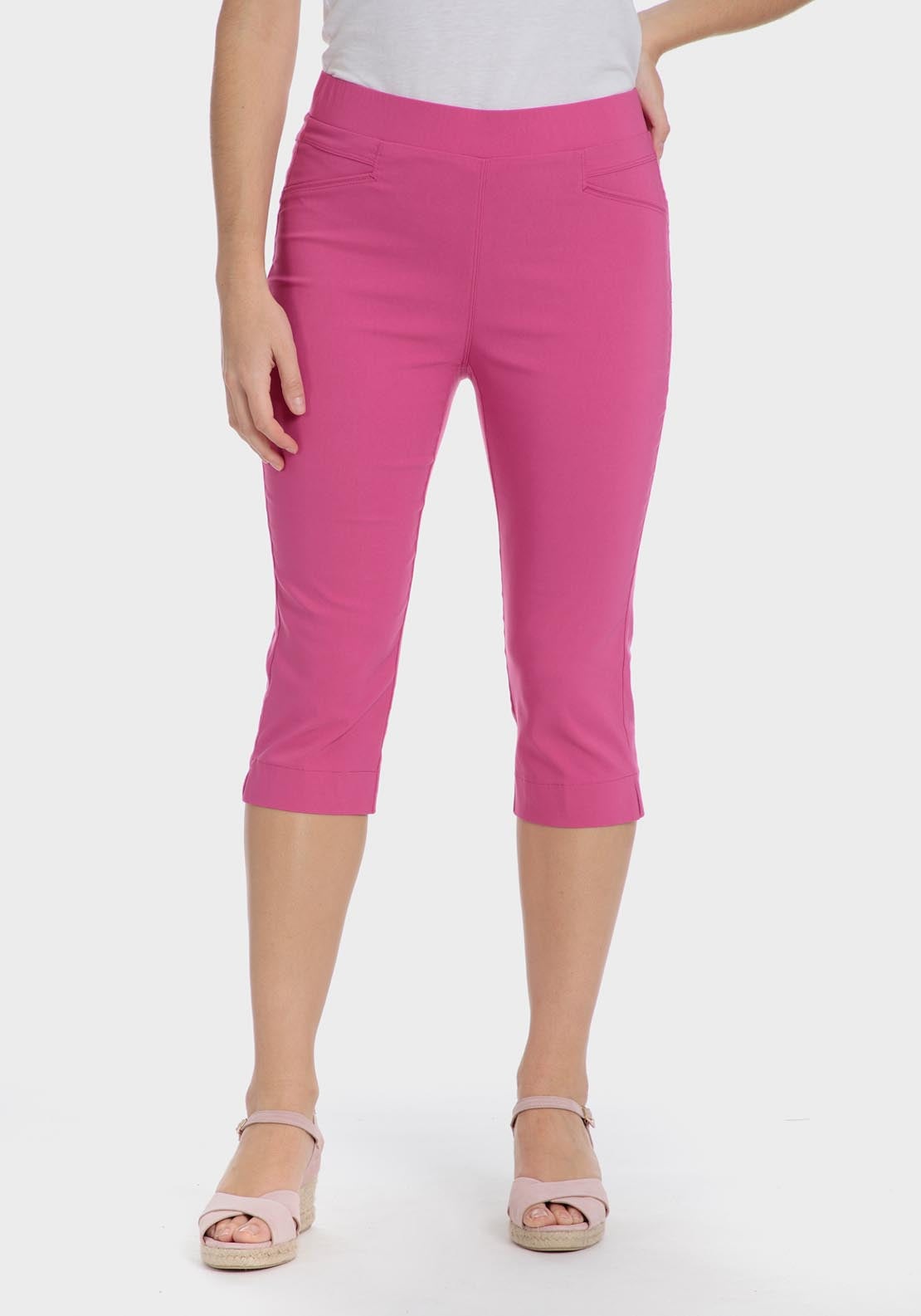 Punt Roma Cropped Trousers - Pink 1 Shaws Department Stores
