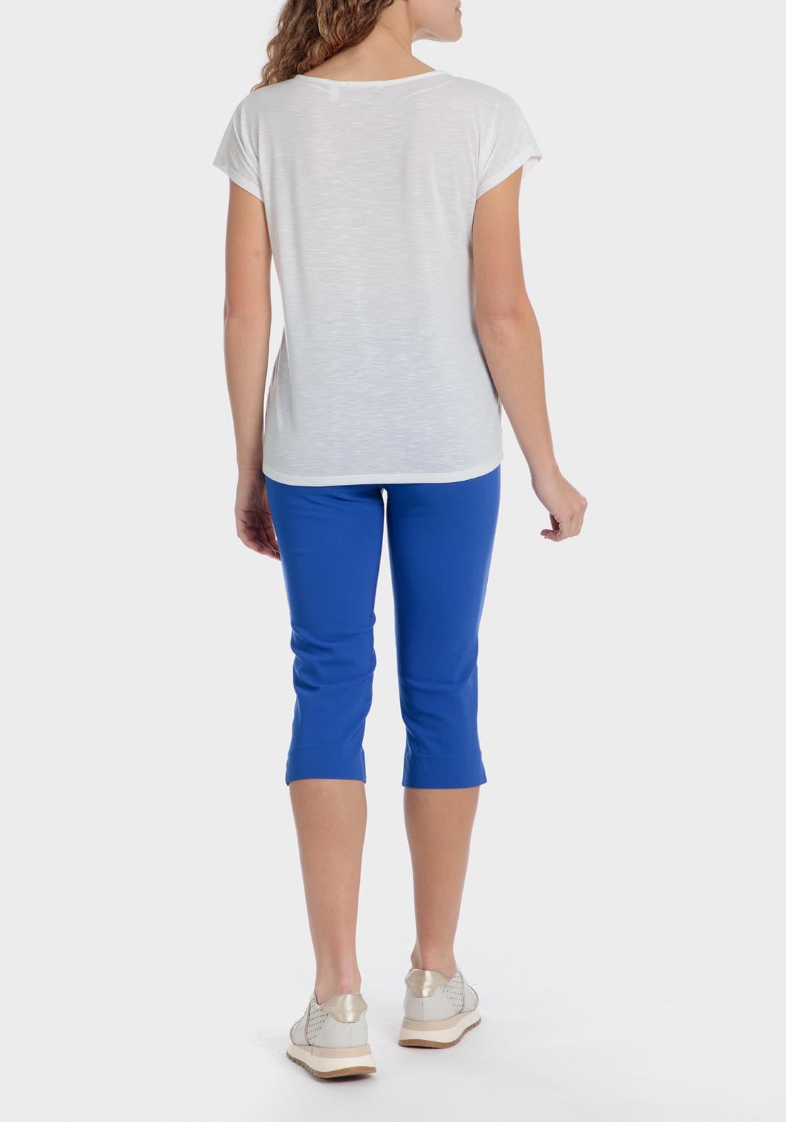 Punt Roma Cropped Trousers - Blue 4 Shaws Department Stores