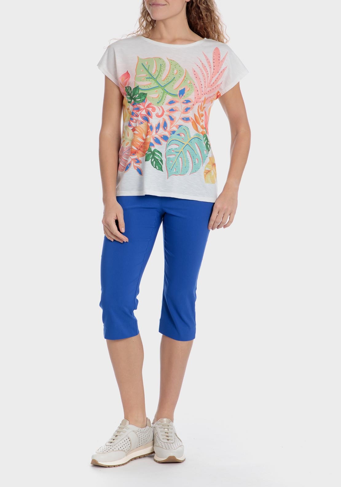Punt Roma Cropped Trousers - Blue 3 Shaws Department Stores