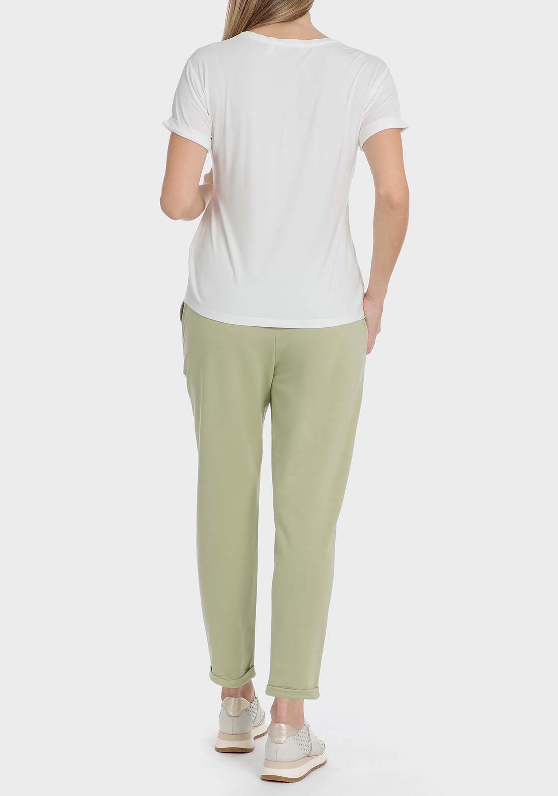Punt Roma Comfy trousers - Green Sage 2 Shaws Department Stores