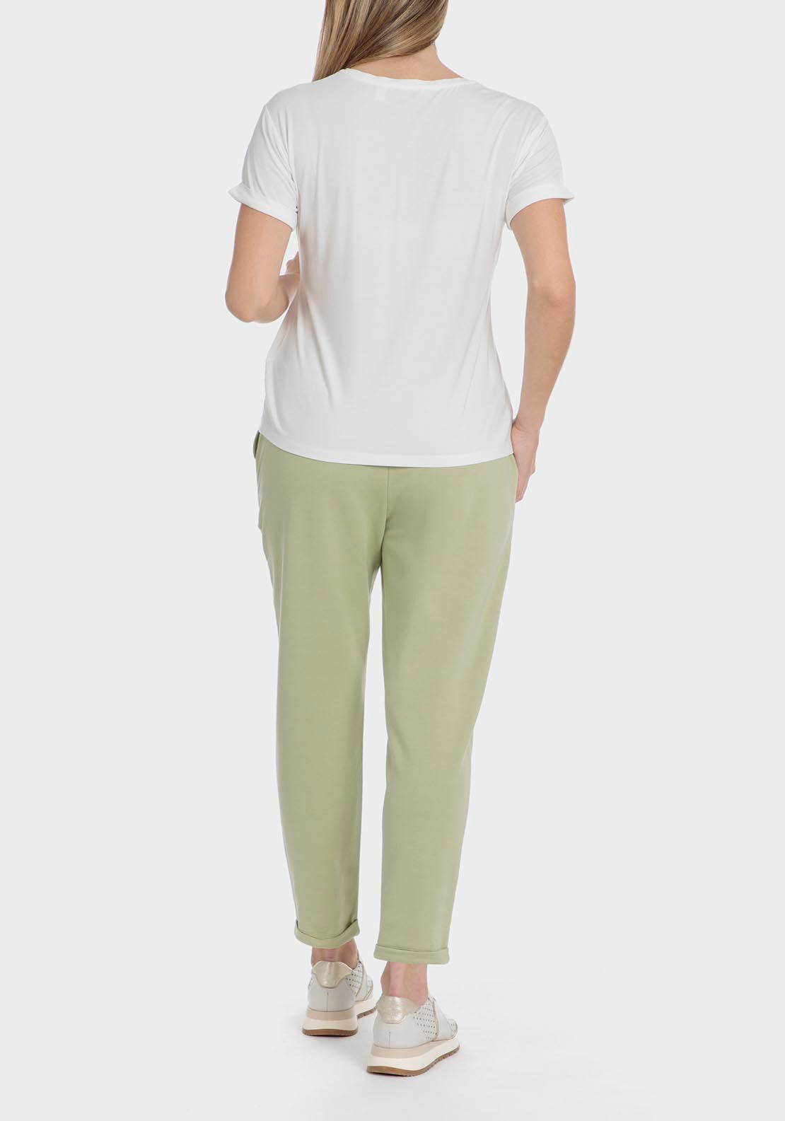 Punt Roma Comfy trousers - Green Sage 7 Shaws Department Stores