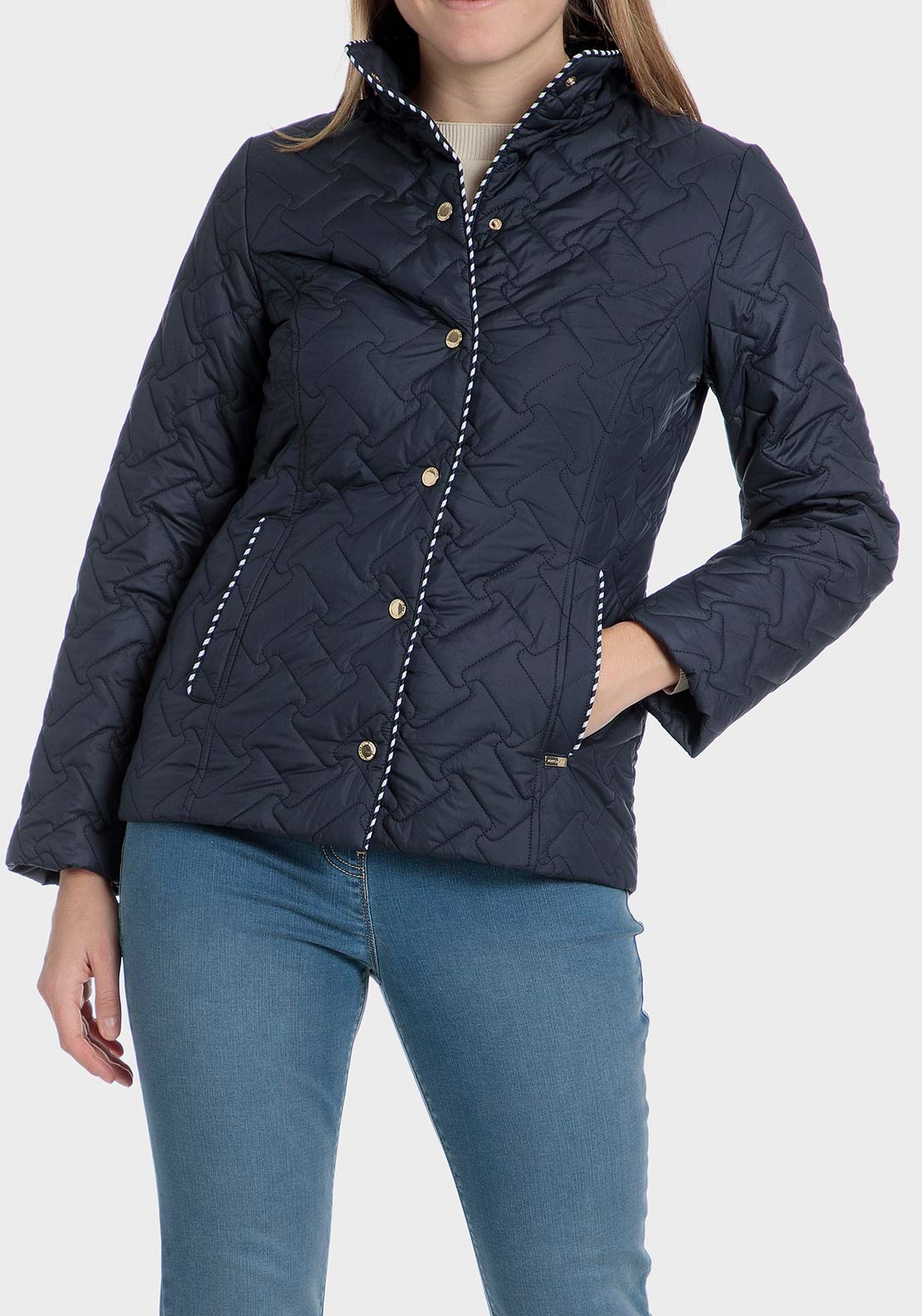 Punt Roma Padded parka jacket - Blue / Navy 1 Shaws Department Stores
