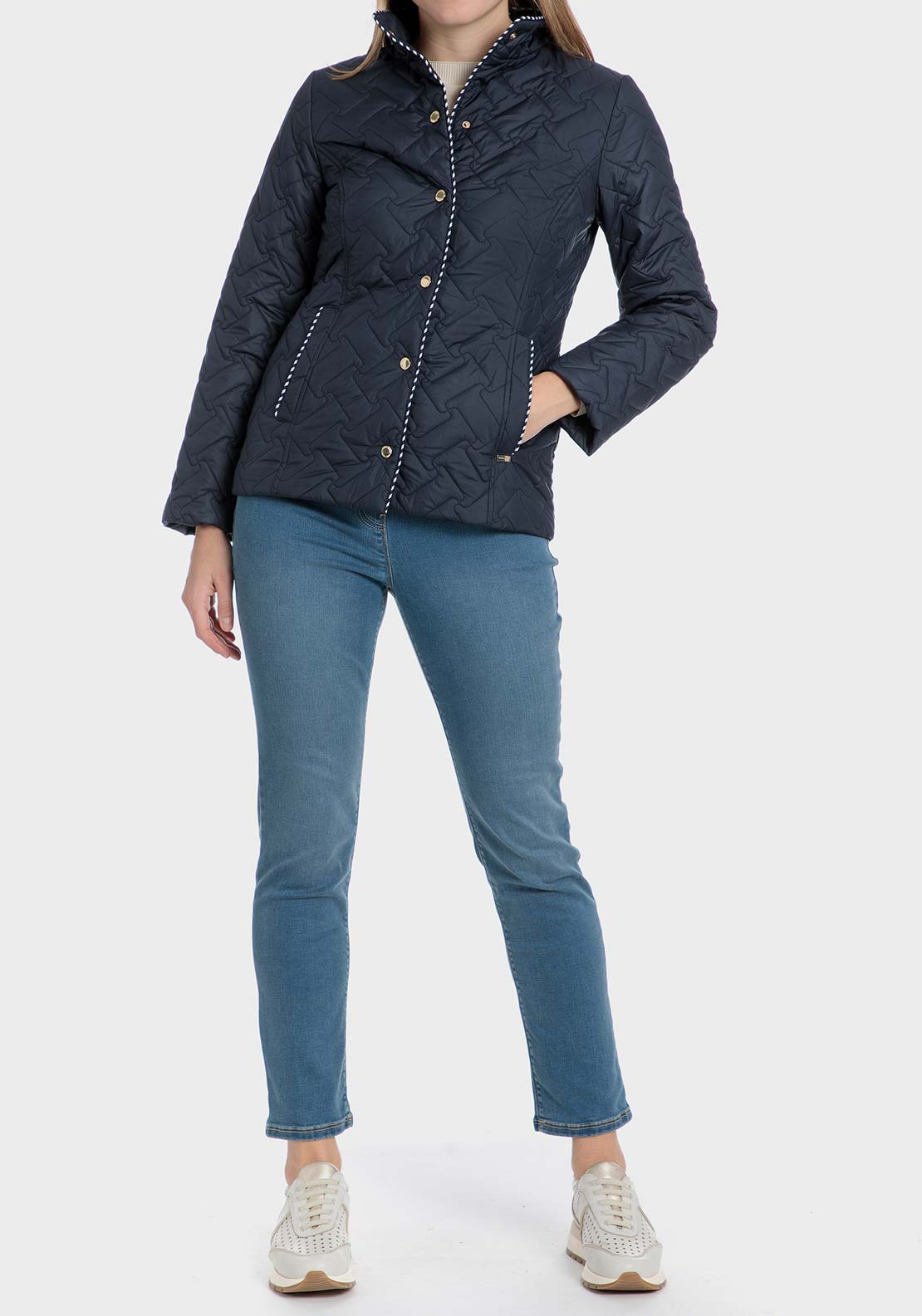 Punt Roma Padded parka jacket - Blue / Navy 3 Shaws Department Stores