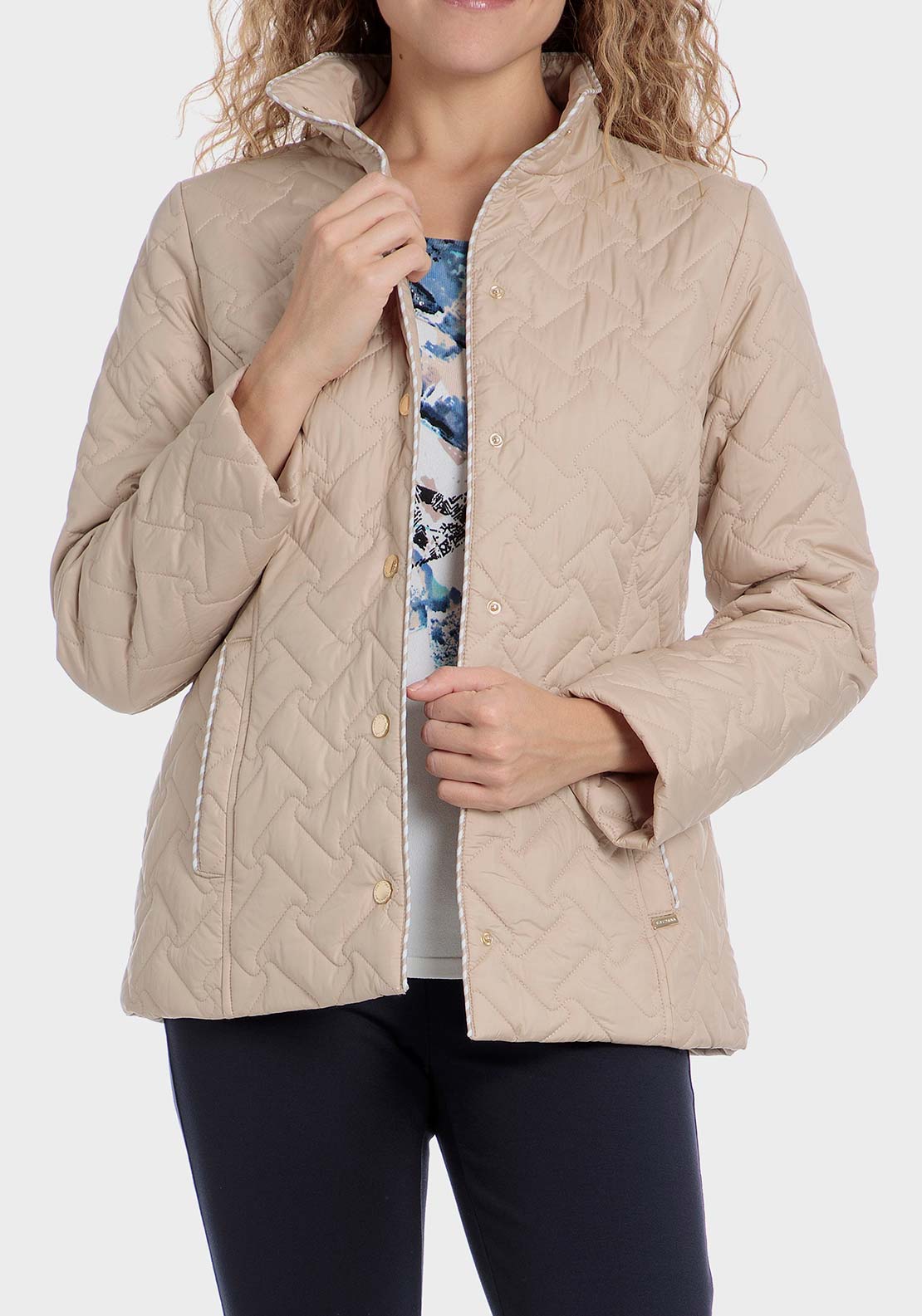 Punt Roma Padded parka jacket - Beige 1 Shaws Department Stores