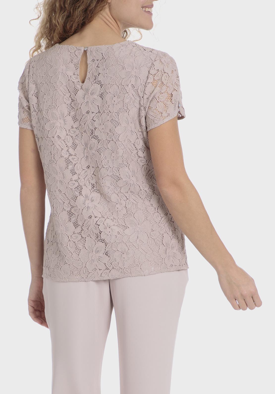Punt Roma Lace Top - Pink Powder 2 Shaws Department Stores