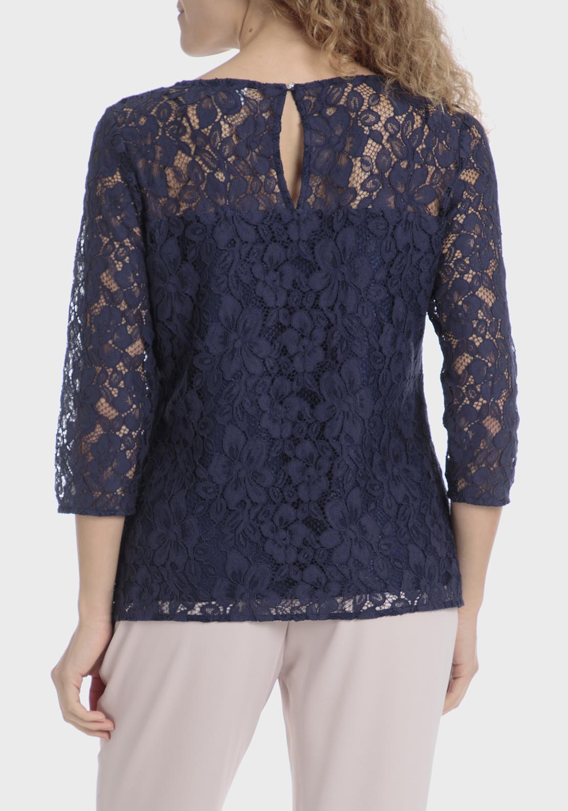 Punt Roma Lace Top - Blue / Navy 2 Shaws Department Stores