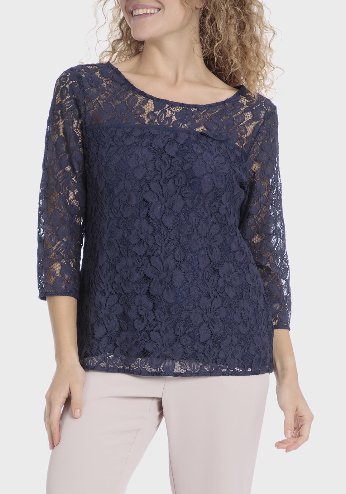 Punt Roma Lace Top - Blue / Navy 1 Shaws Department Stores