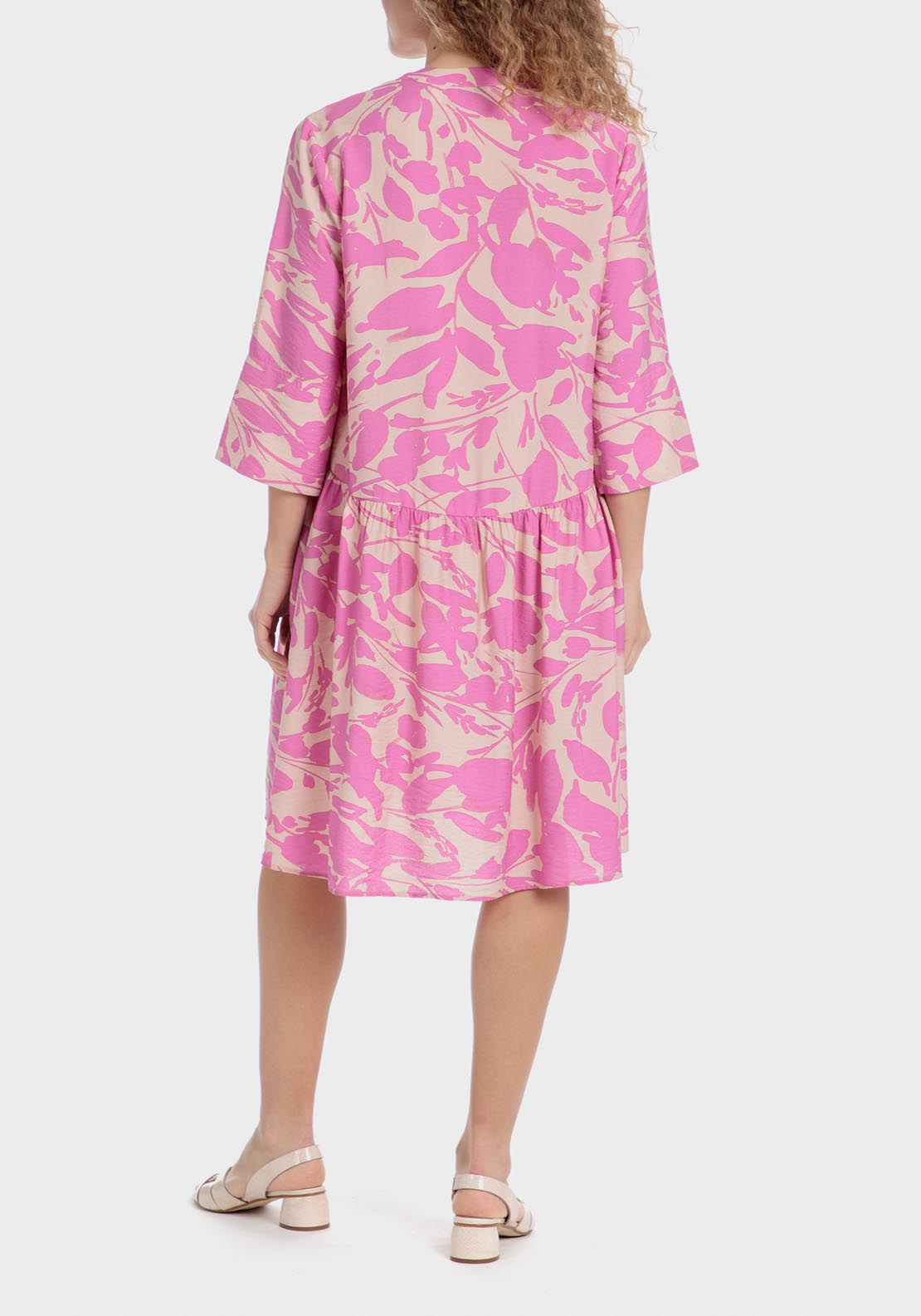 Punt Roma Printed Shirt Dress - Fuchsia 2 Shaws Department Stores
