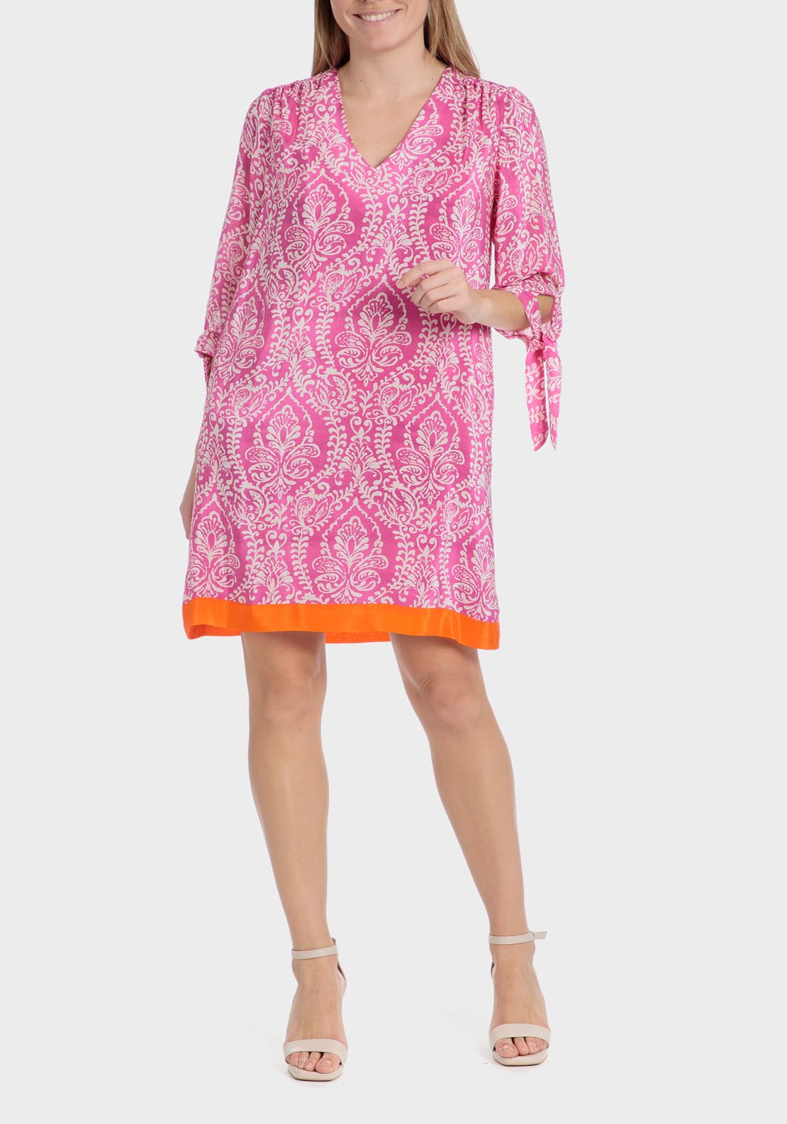 Punt Roma Printed Dress - Fuchsia 1 Shaws Department Stores