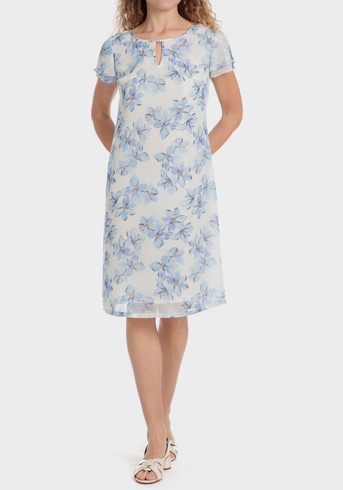 Punt Roma Floral print dress - Blue 1 Shaws Department Stores