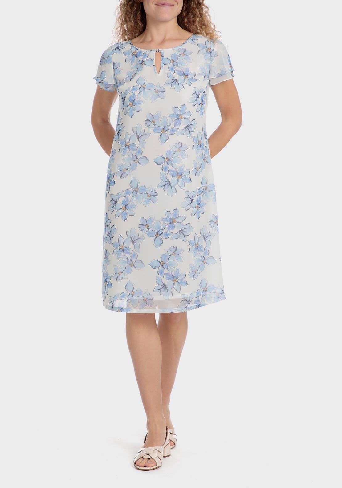 Punt Roma Floral print dress - Blue 3 Shaws Department Stores