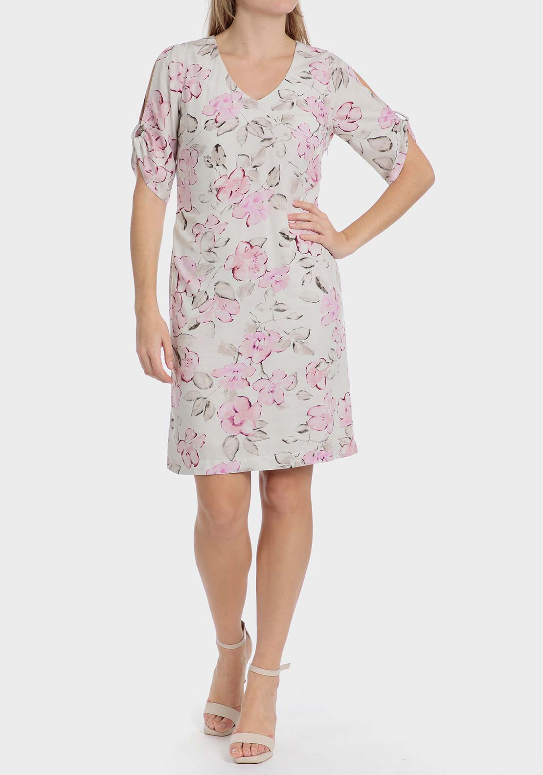 Punt Roma Floral print dress - Beige 1 Shaws Department Stores
