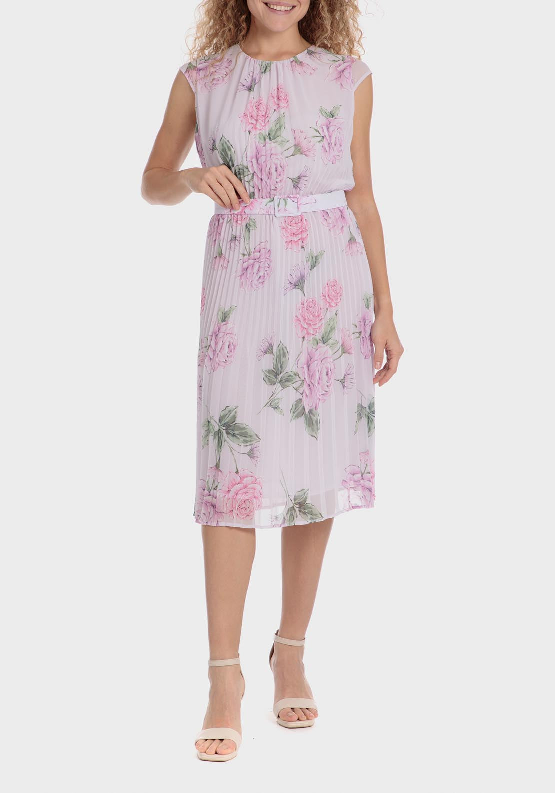 Punt Roma Floral Print Dress - Pink 1 Shaws Department Stores
