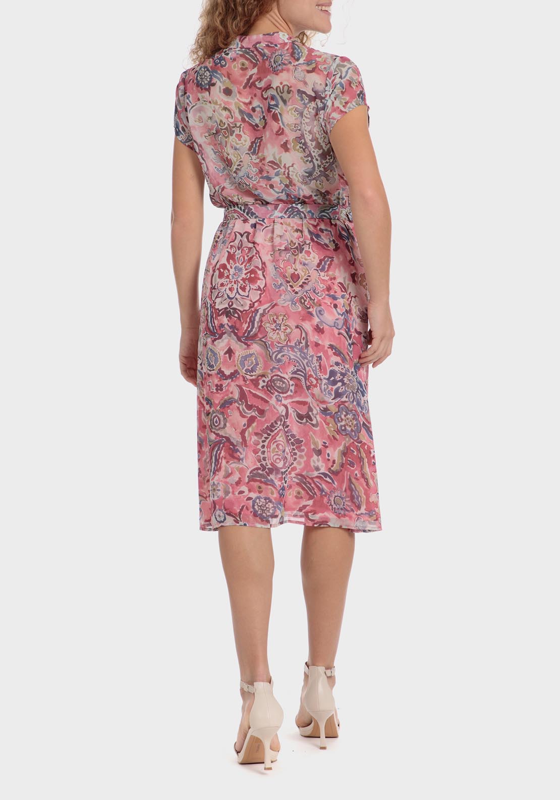 Punt Roma Printed dress - Pink 5 Shaws Department Stores