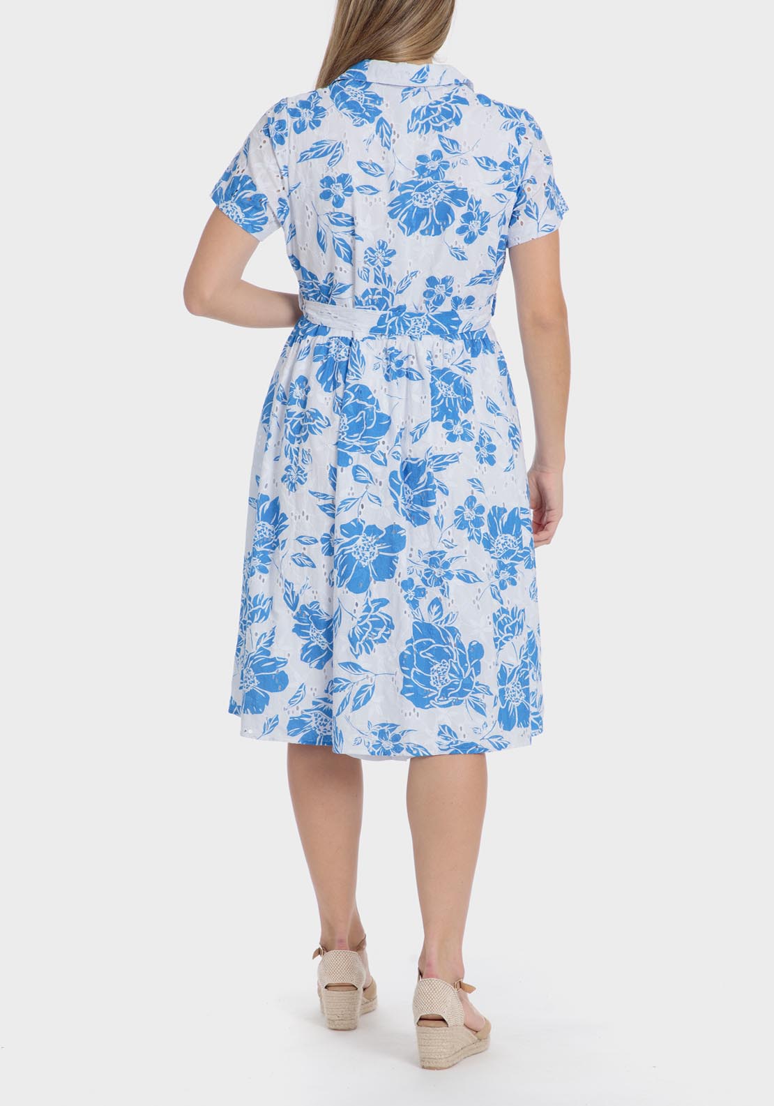 Punt Roma Embroidered Dress - White 2 Shaws Department Stores