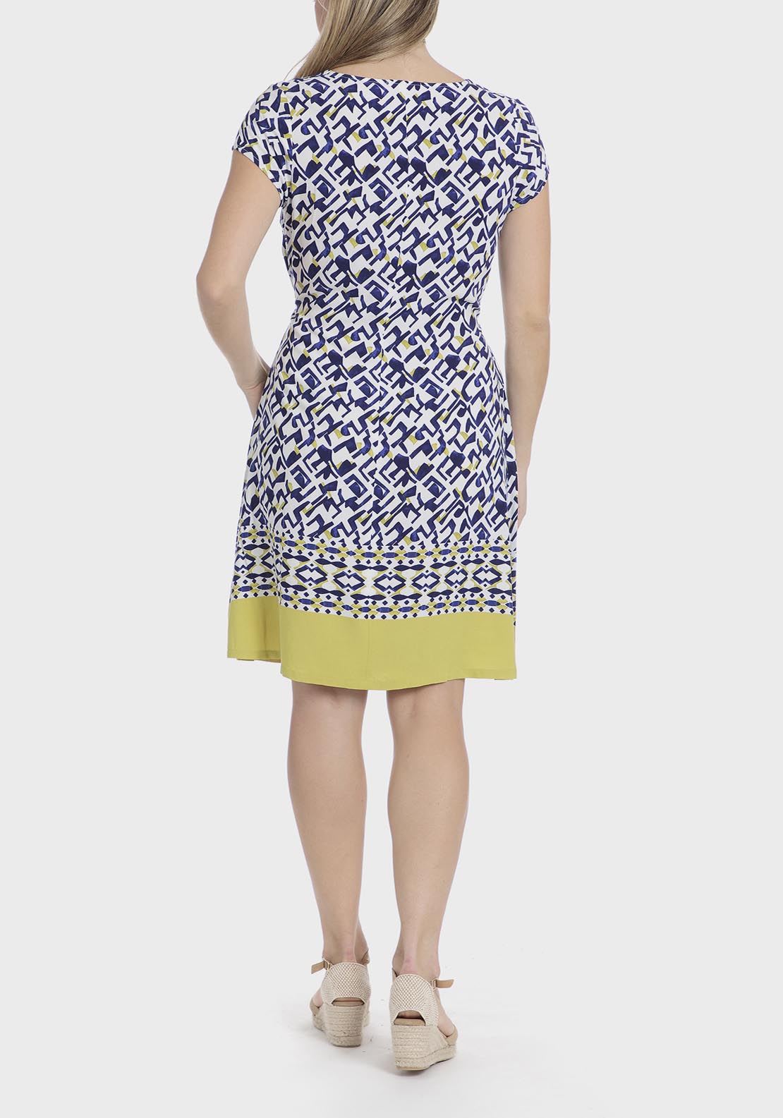 Punt Roma Printed Dress - Blue 2 Shaws Department Stores