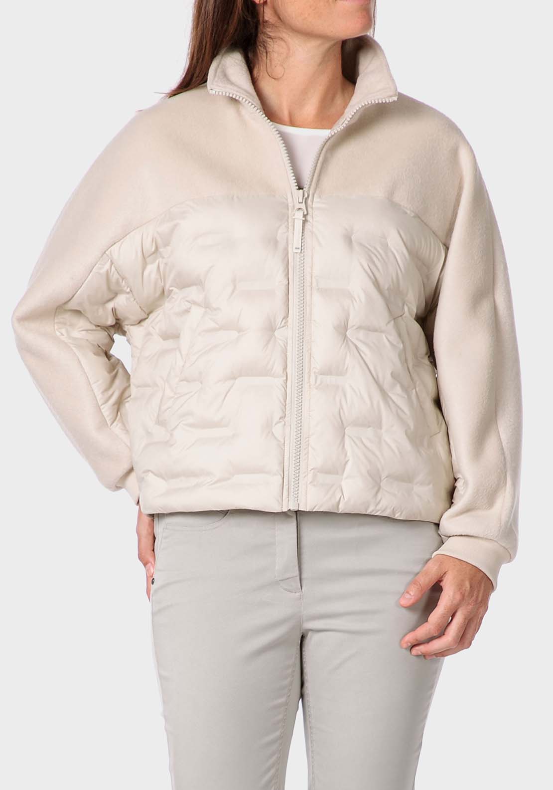 Punt Roma Padded Jacket - Beige 1 Shaws Department Stores