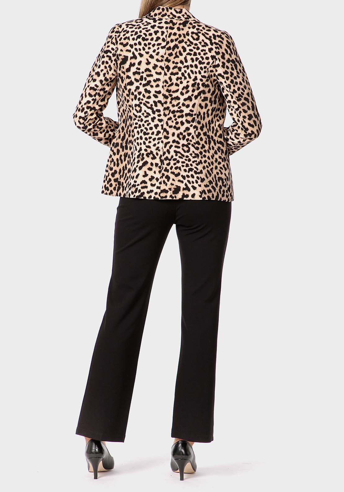 Punt Roma Animal Print Blazer - Beige 4 Shaws Department Stores
