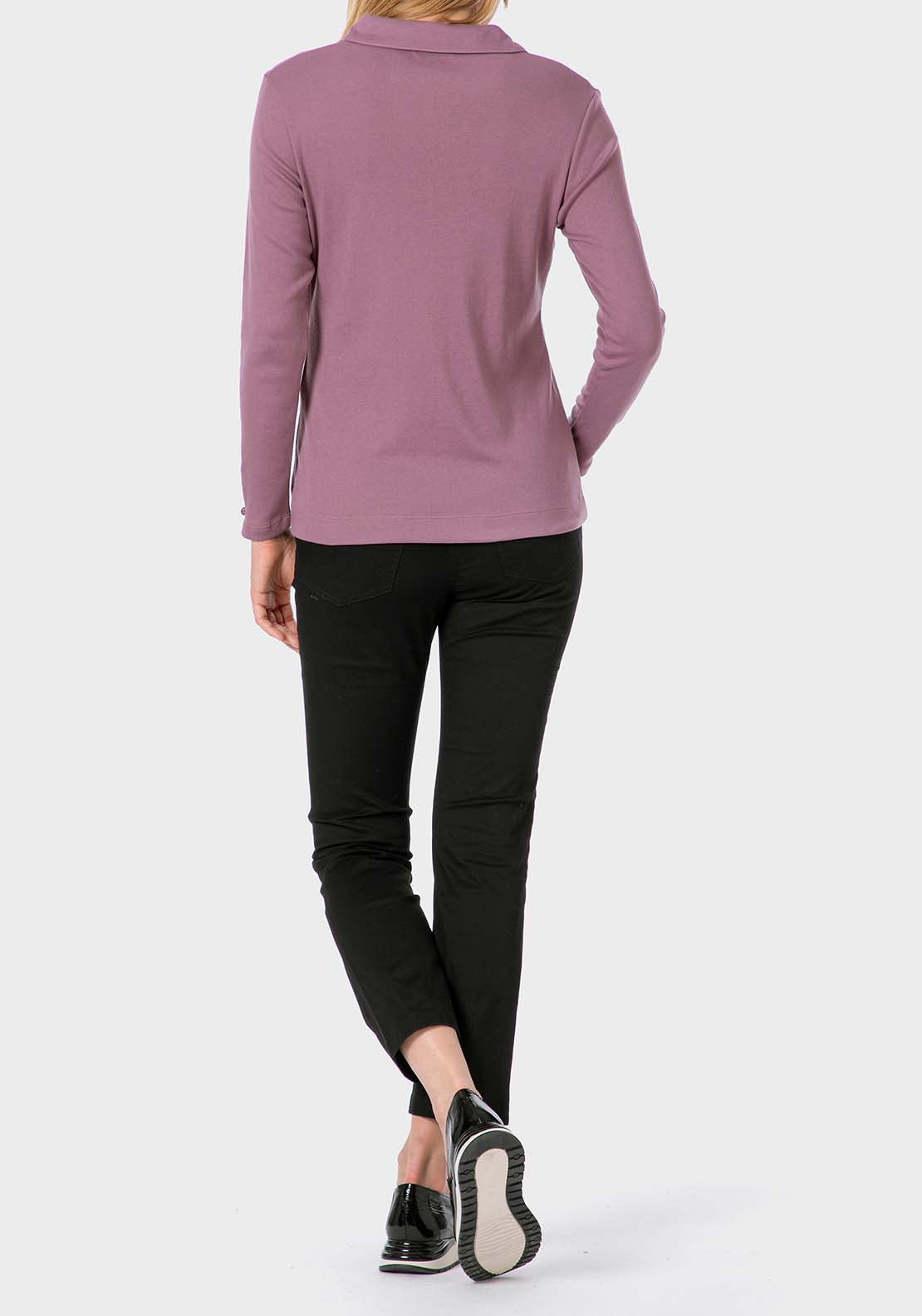 Punt Roma Long Sleeve Fantasy Polo - Purple 3 Shaws Department Stores