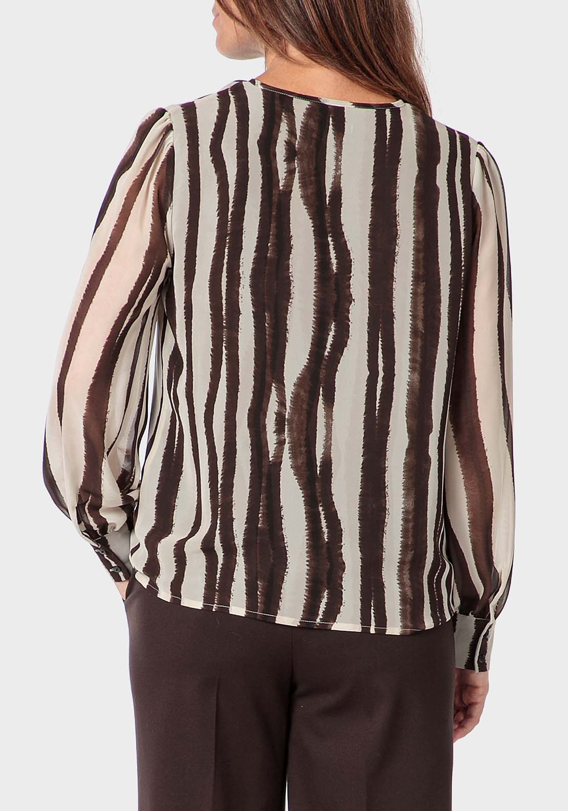 Punt Roma Printed Blouse - Beige 2 Shaws Department Stores
