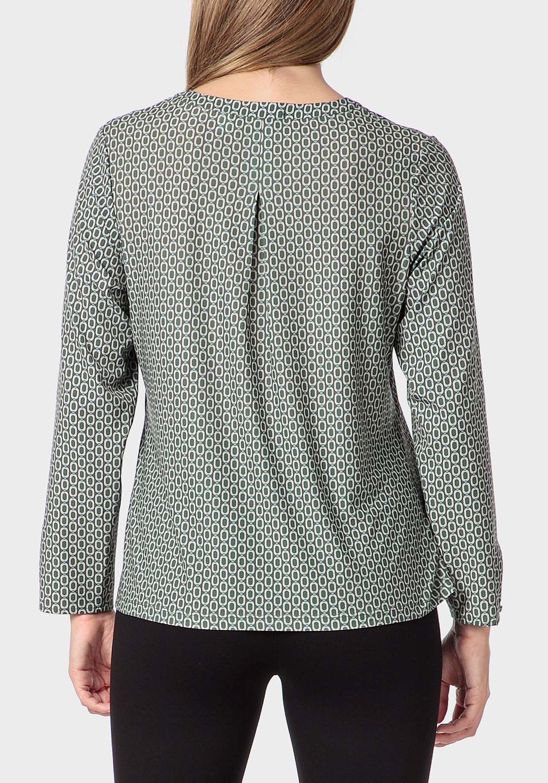 Punt Roma Geometric Print T-Shirt - Green 2 Shaws Department Stores