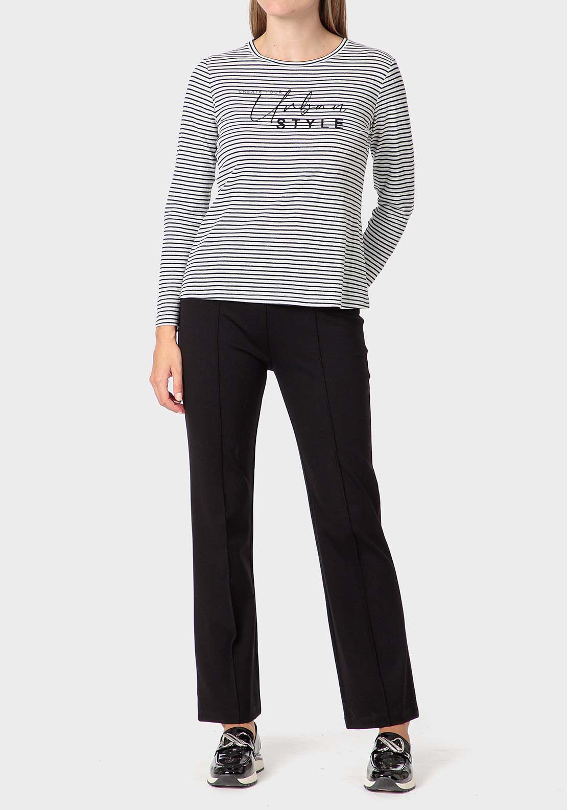 Punt Roma Striped T-Shirt - Black 3 Shaws Department Stores