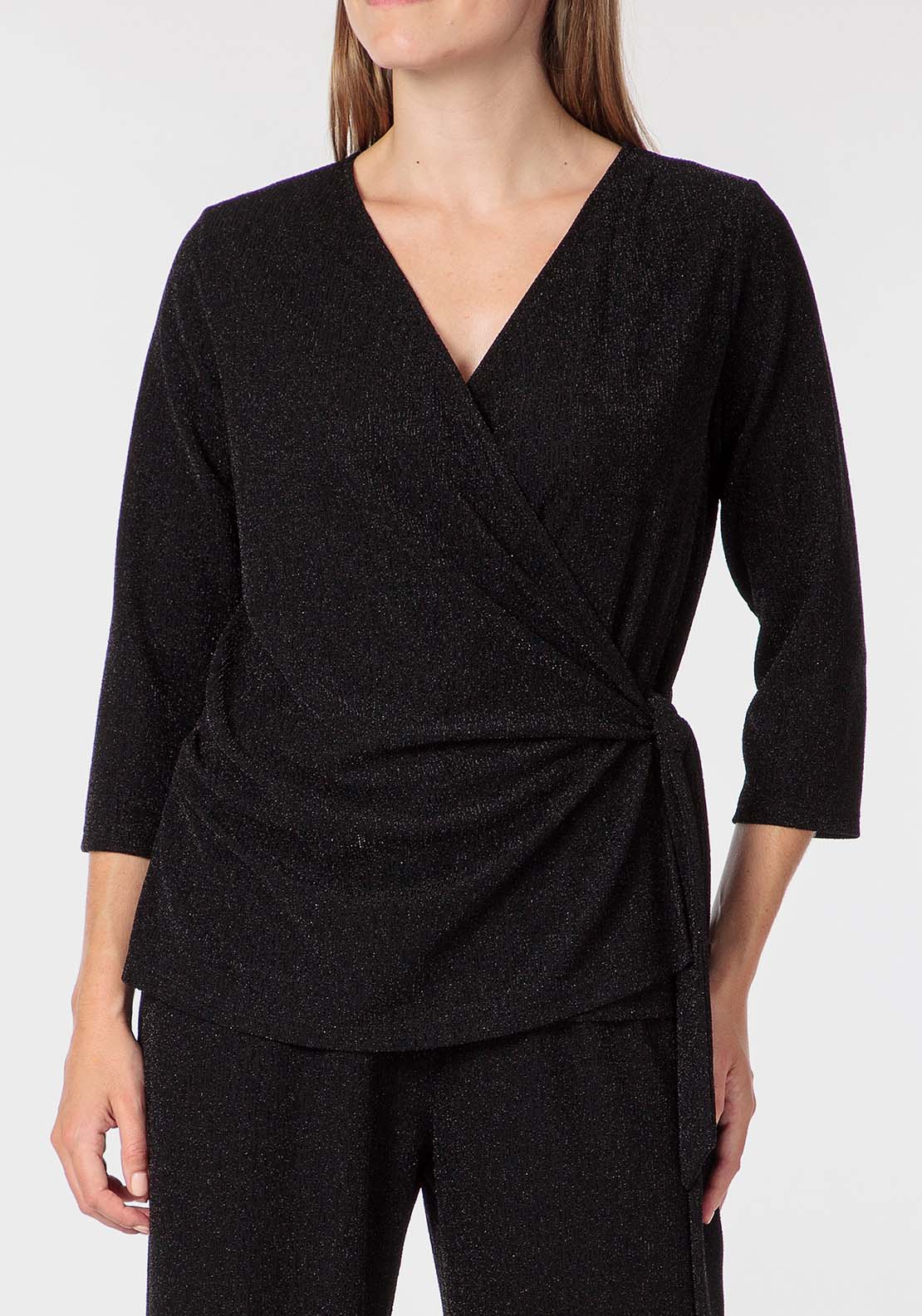 Punt Roma Criss-Cross T-Shirt - Black 1 Shaws Department Stores